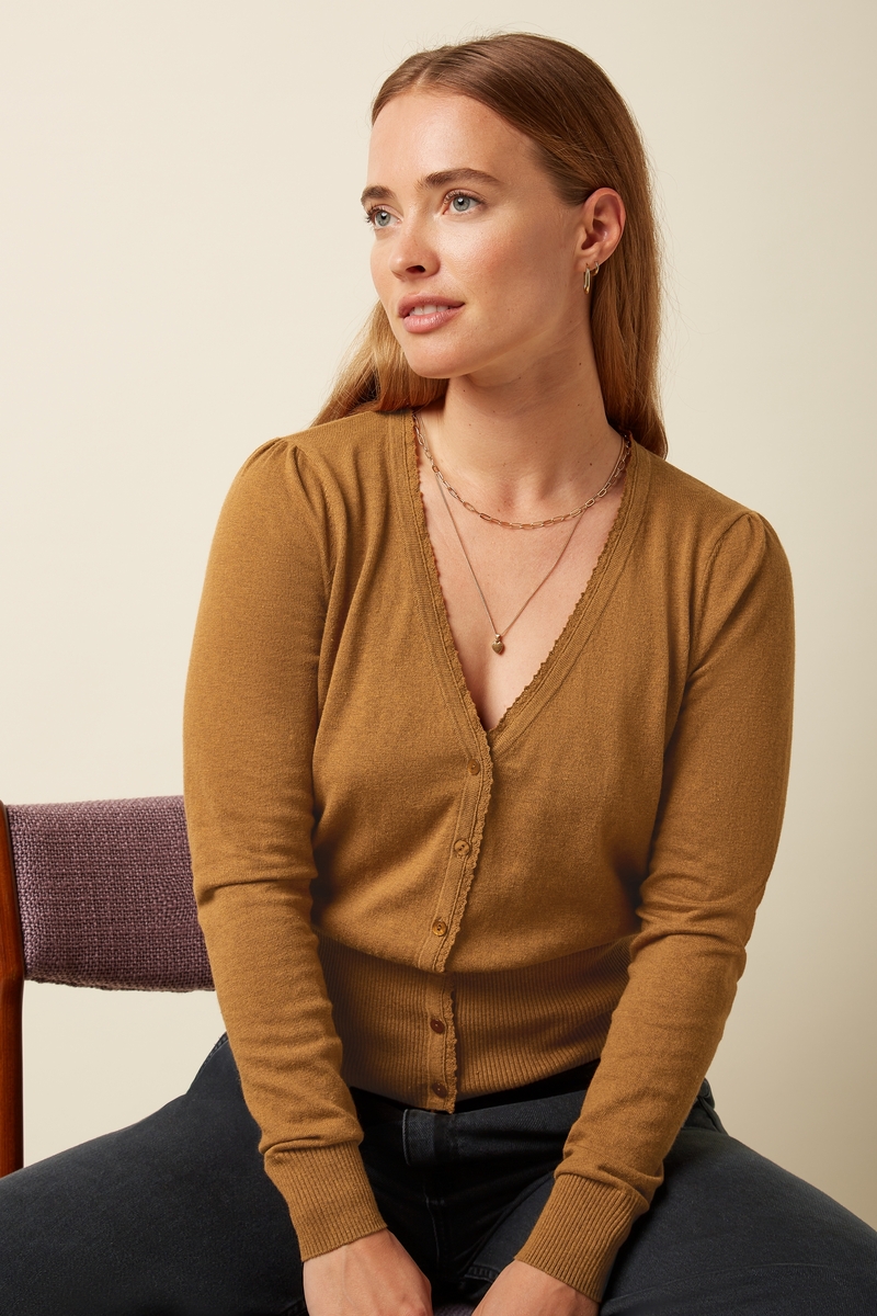 Cardigan V Cocoon Maple Oranje