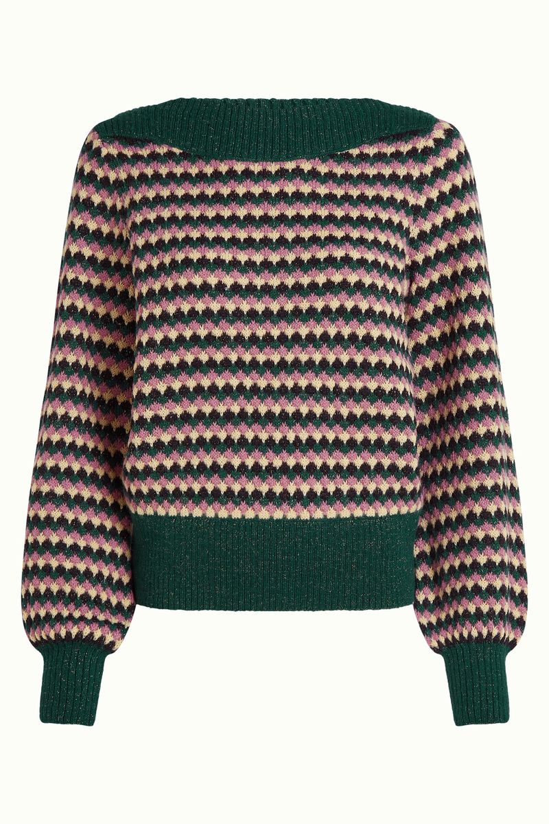 Erin Top Flora Pine Groen