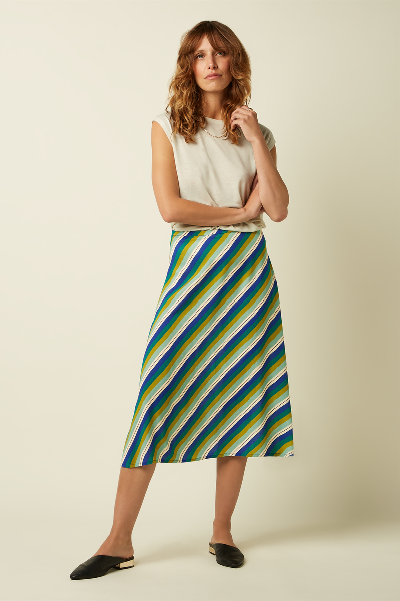 June Midi Rok Cliff Mazarine 