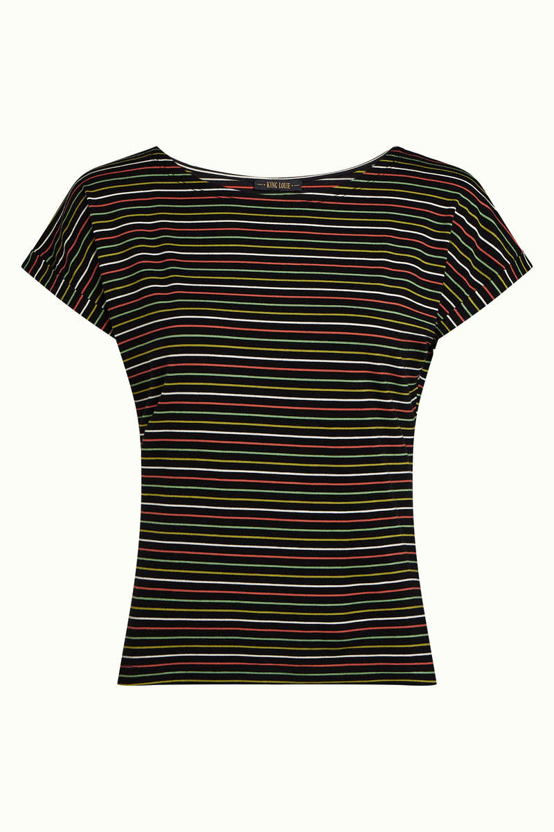 Aria Top Menchini Stripe Zwart