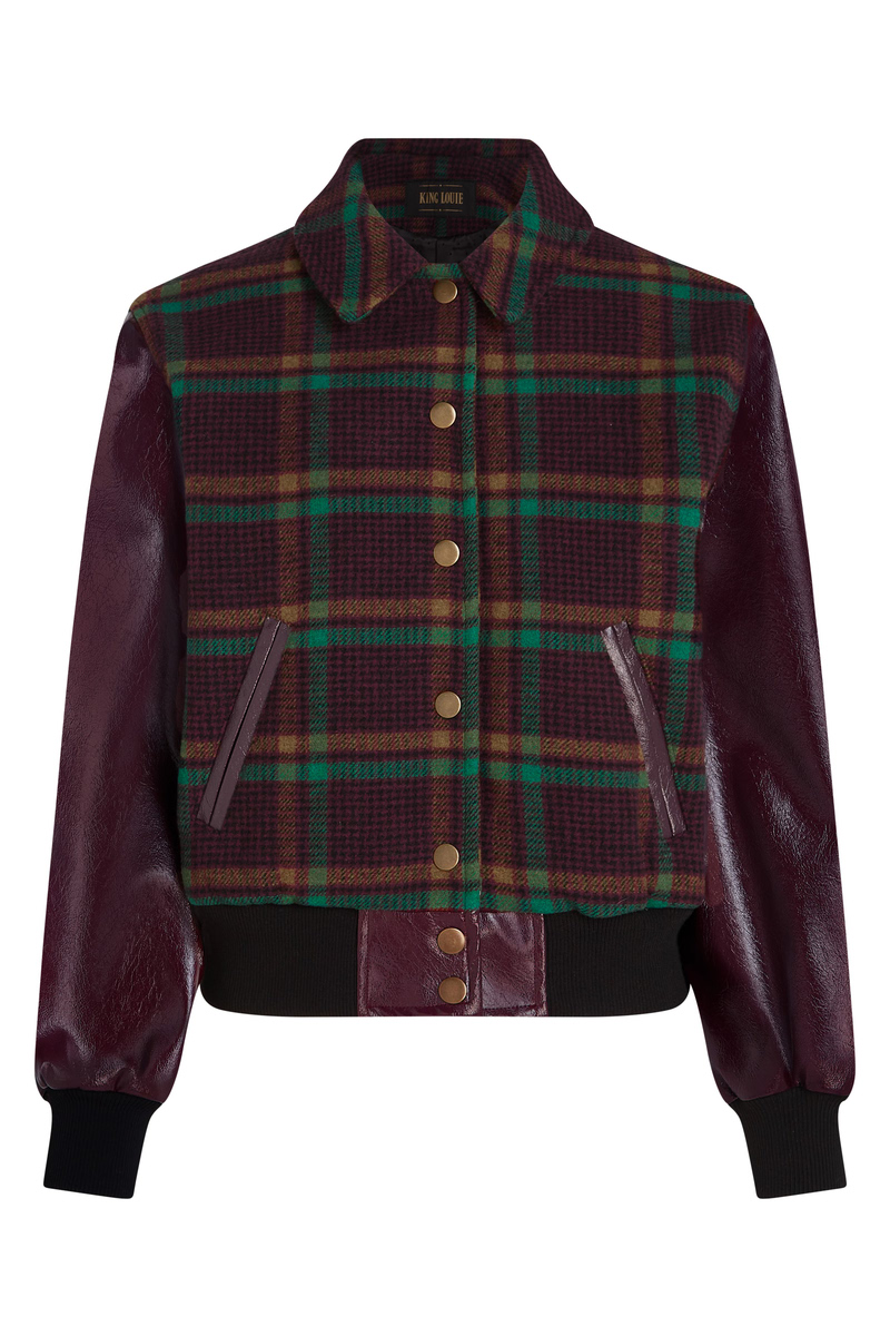 Billie Baseball Jacket Vera Check Porto Rood