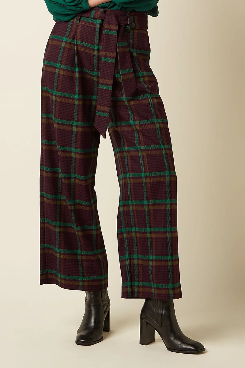 Ava Broek Vera Check Porto Rood
