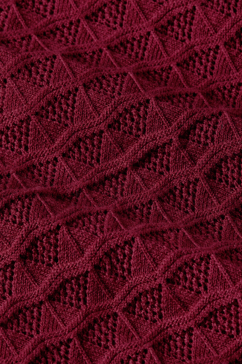 Polo Top Avel Knit Rhubard Rood