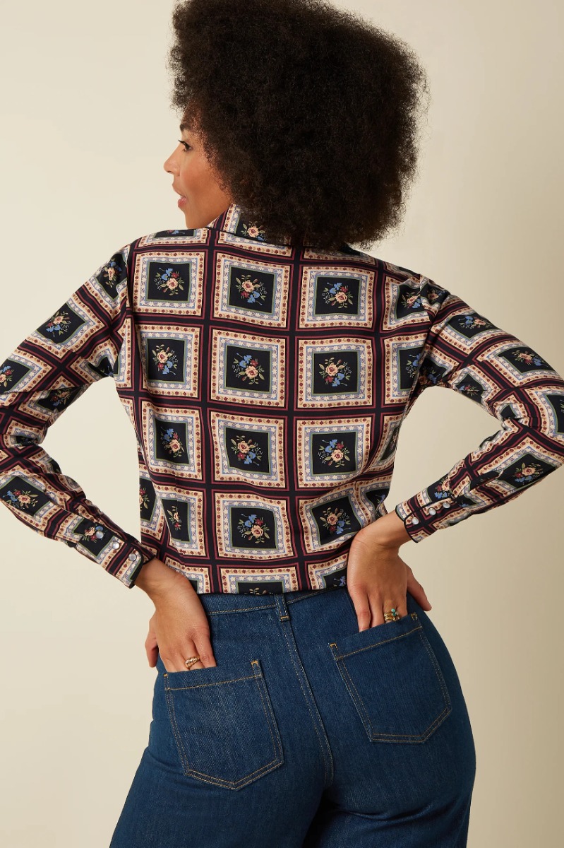 Western Blouse Melrose in Zwart