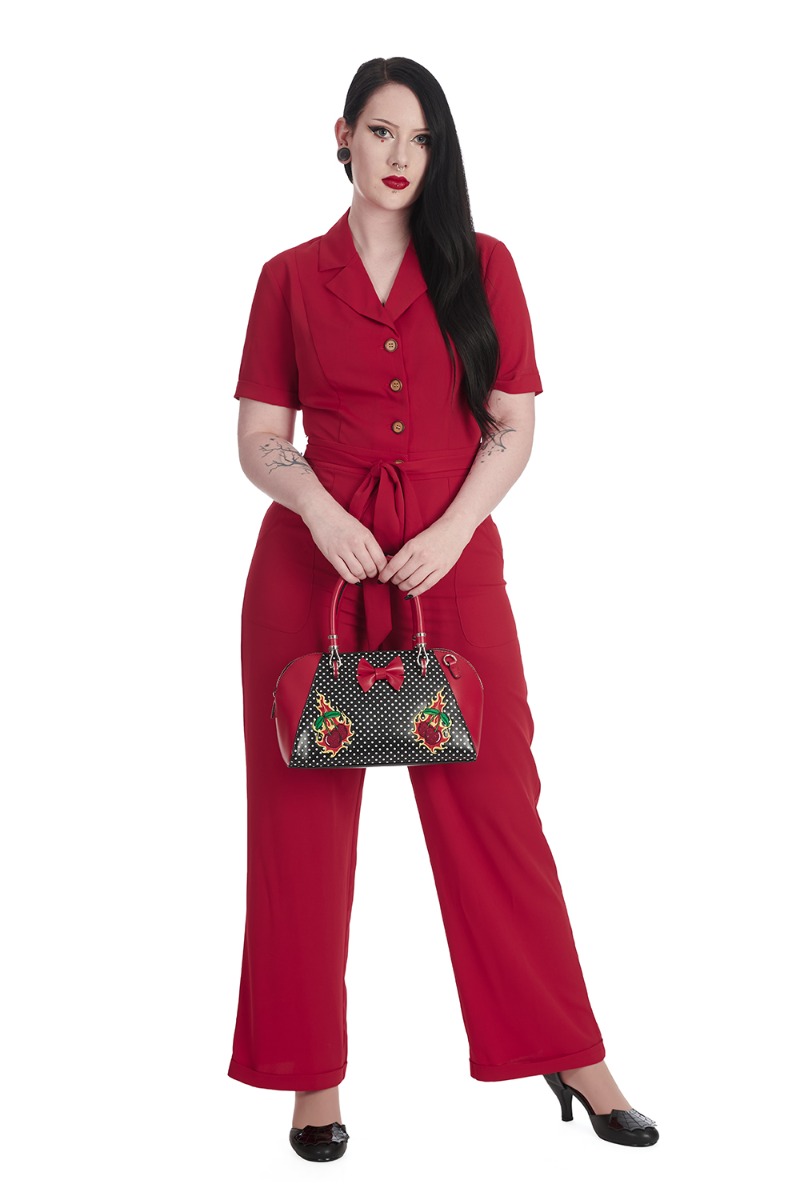 Banned retro Jumpsuit Rood
