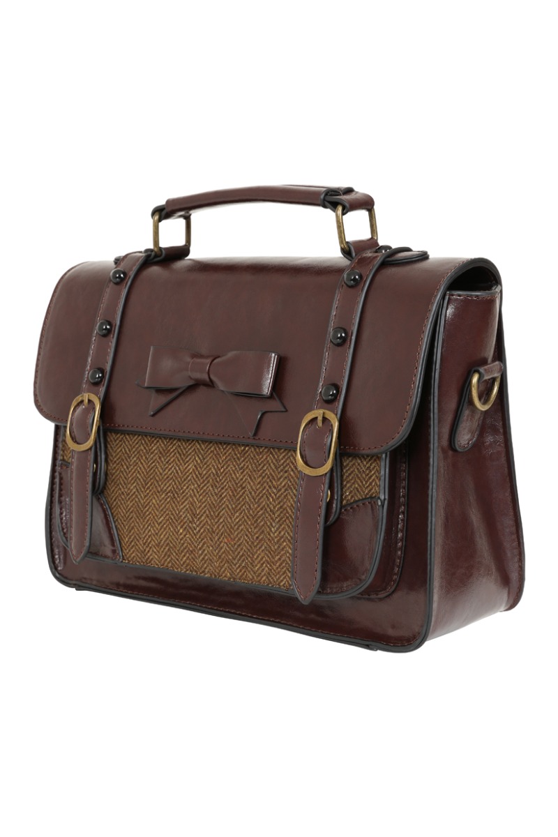 Herringbone Satchel Tas