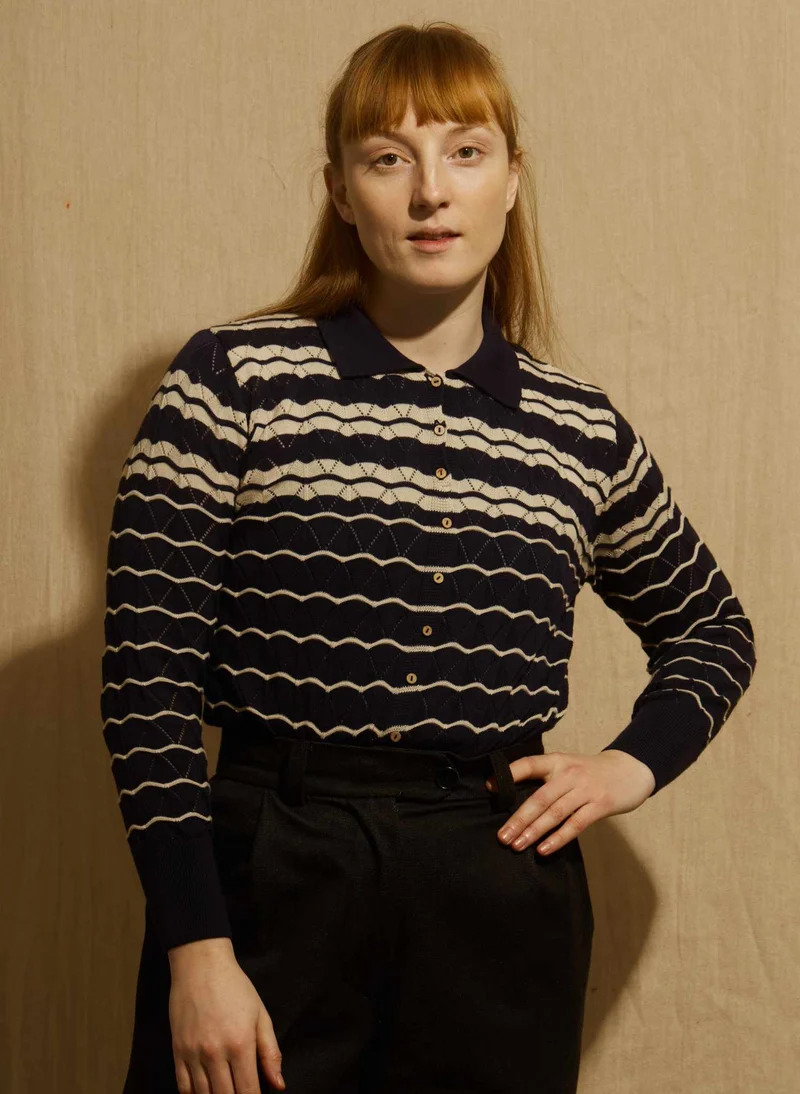 Dolly Trui Stripe navy/cream