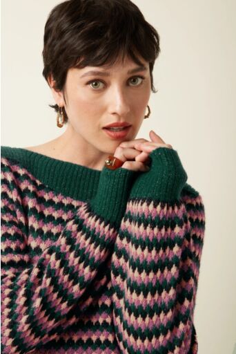 Erin Top Flora Pine Groen