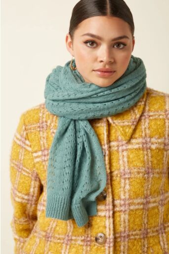 Sjaal Ajour Carre Silvergreen