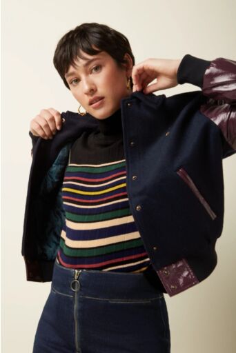 Billie Baseball Jacket Shine Bordeauxrood