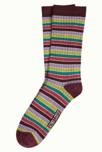 Socks Rib Stripe Rood