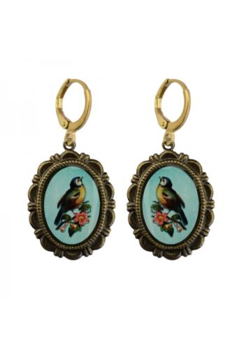 Chickadee Earrings Aqua