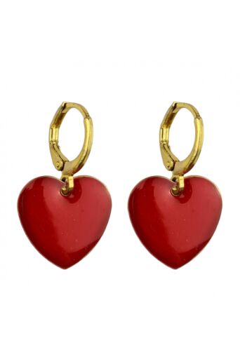Rode Hartjes Oorbellen