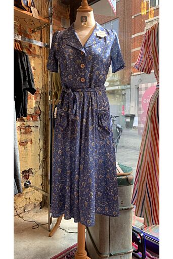 Revers Kleedje Midi Antibes Blauw