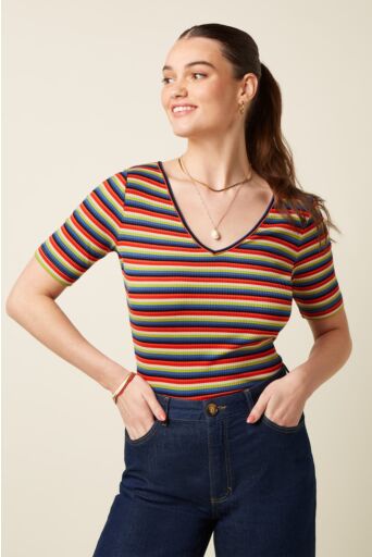 Carice V Top Samul Stripe Bluing