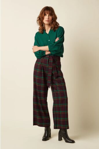 Ava Broek Vera Check Porto Rood