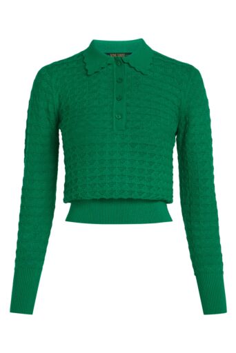 Polo Top Avel Knit Meadow Groen
