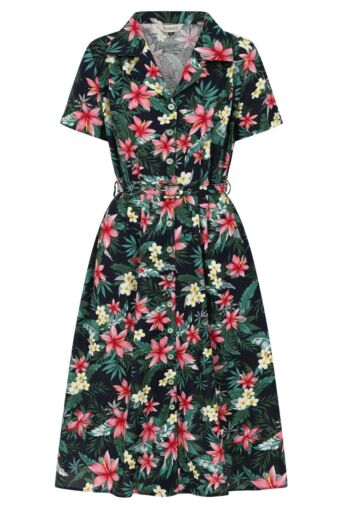 Kate Tropical Kleedje Navy