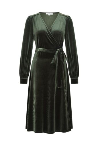 Dalida Kleedje Velvet Olijfgroen