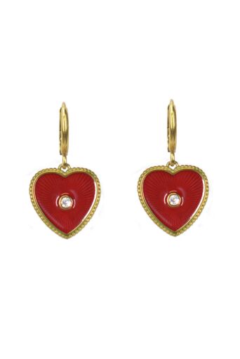 Heart Oorbellen Rood/goud