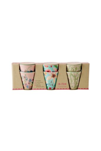 Melamine Espresso Cups with Flowers