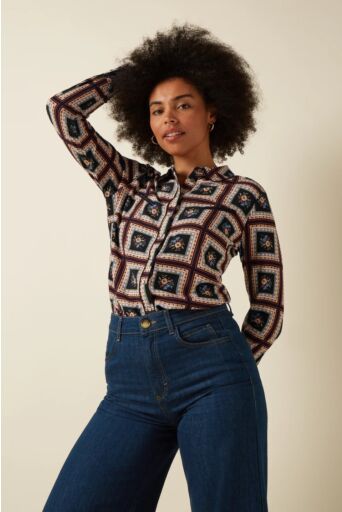 Western Blouse Melrose in Zwart