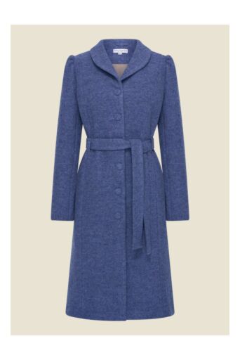 Dahlia Coat Bluejean Boiled Wool Blauw