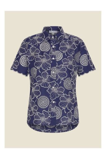 Montmarte Blouse Calina Broderie Blauw