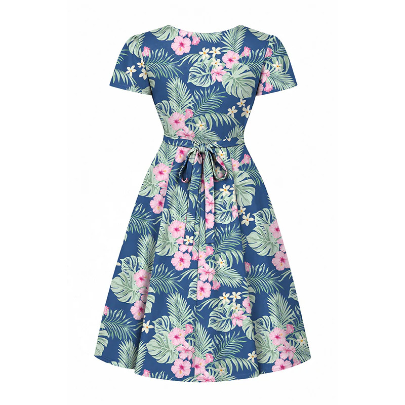 Lyra mini Kleedje Tropical Blauw
