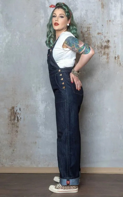 Latz Salopette Denim Diepblauw