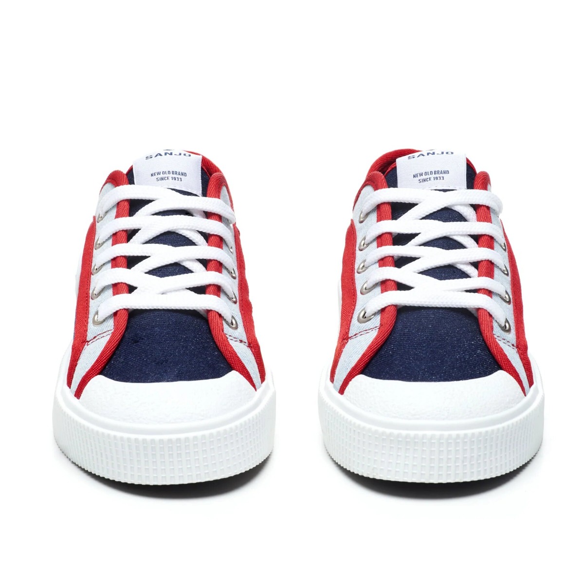 Sneakers Canvas Blauw Rood