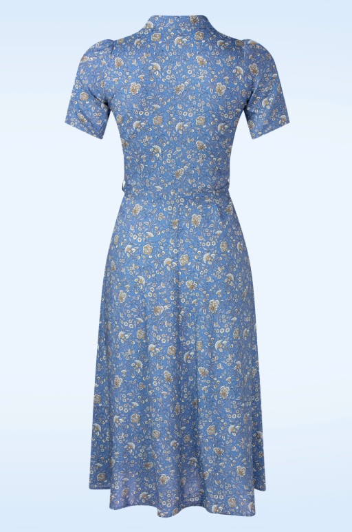 Revers Kleedje Midi Antibes Blauw