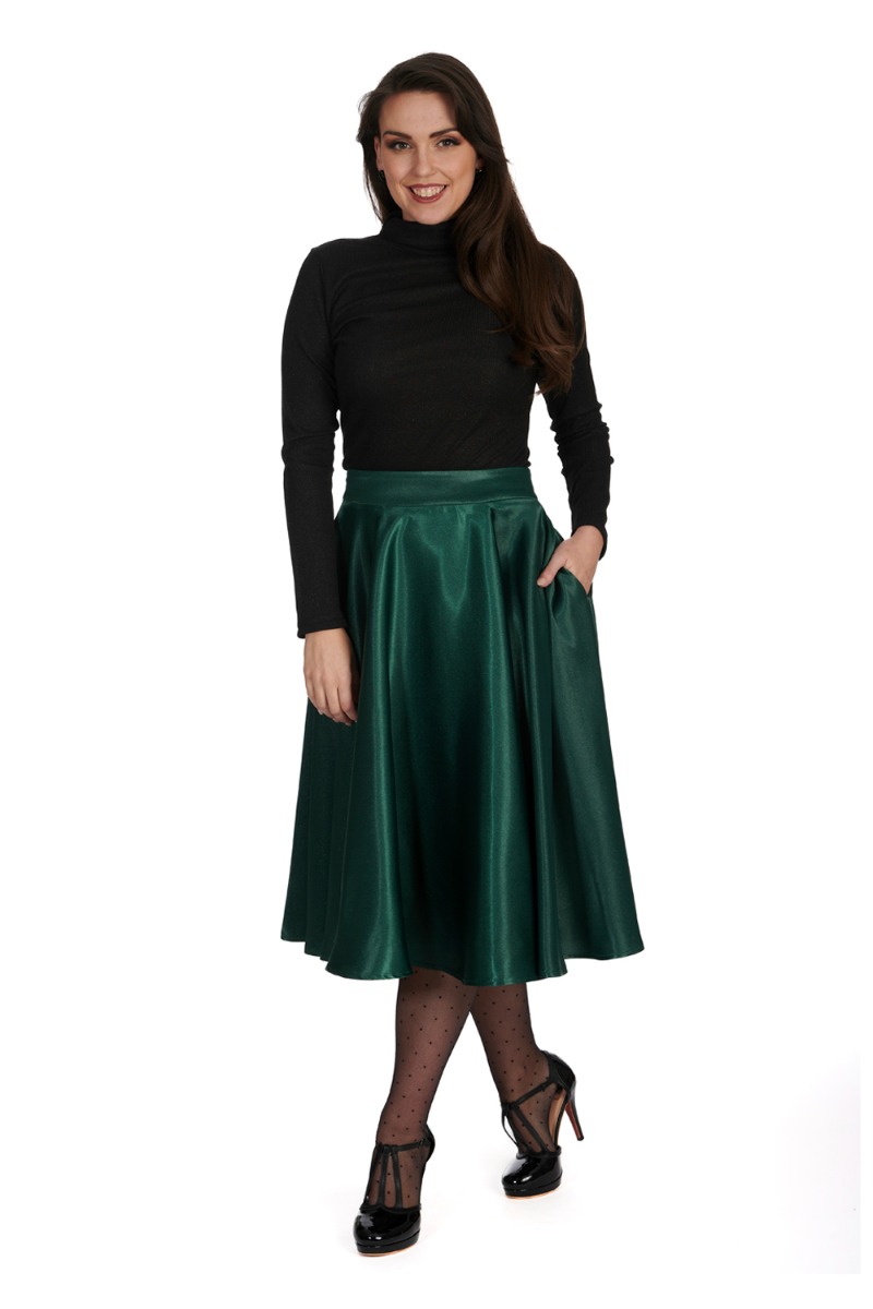 Hazel Satin Rok Groen
