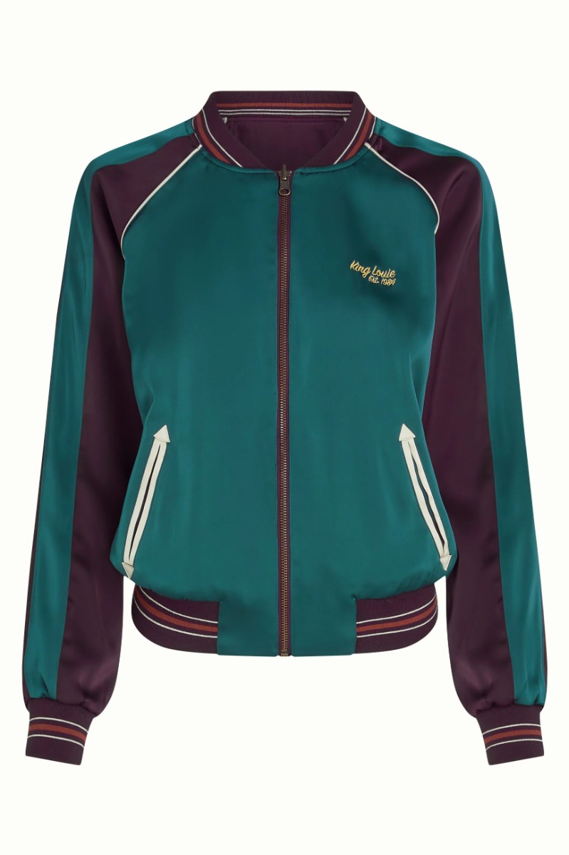 Bomber Jacket Dusk Satin Grape Rood