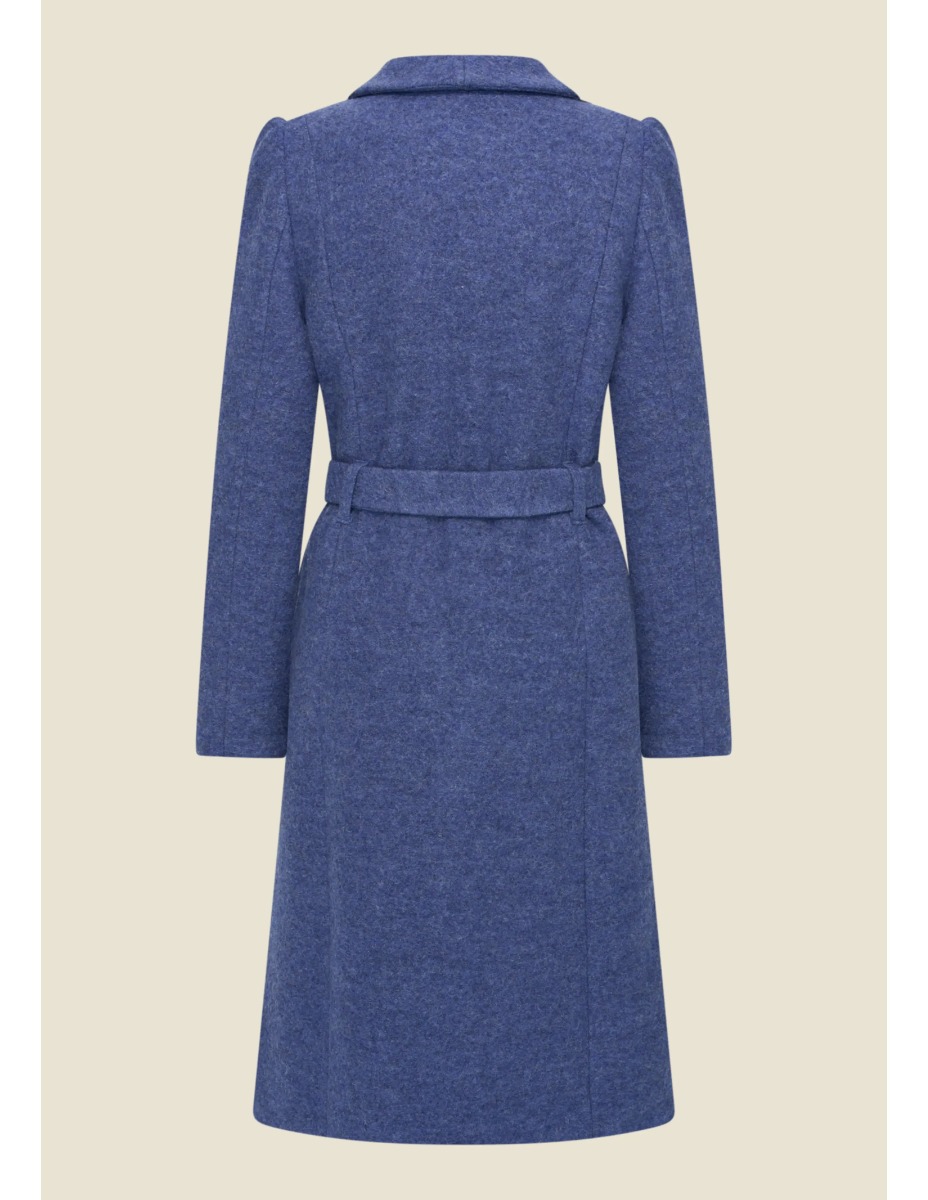 Dahlia Coat Bluejean Boiled Wool Blauw