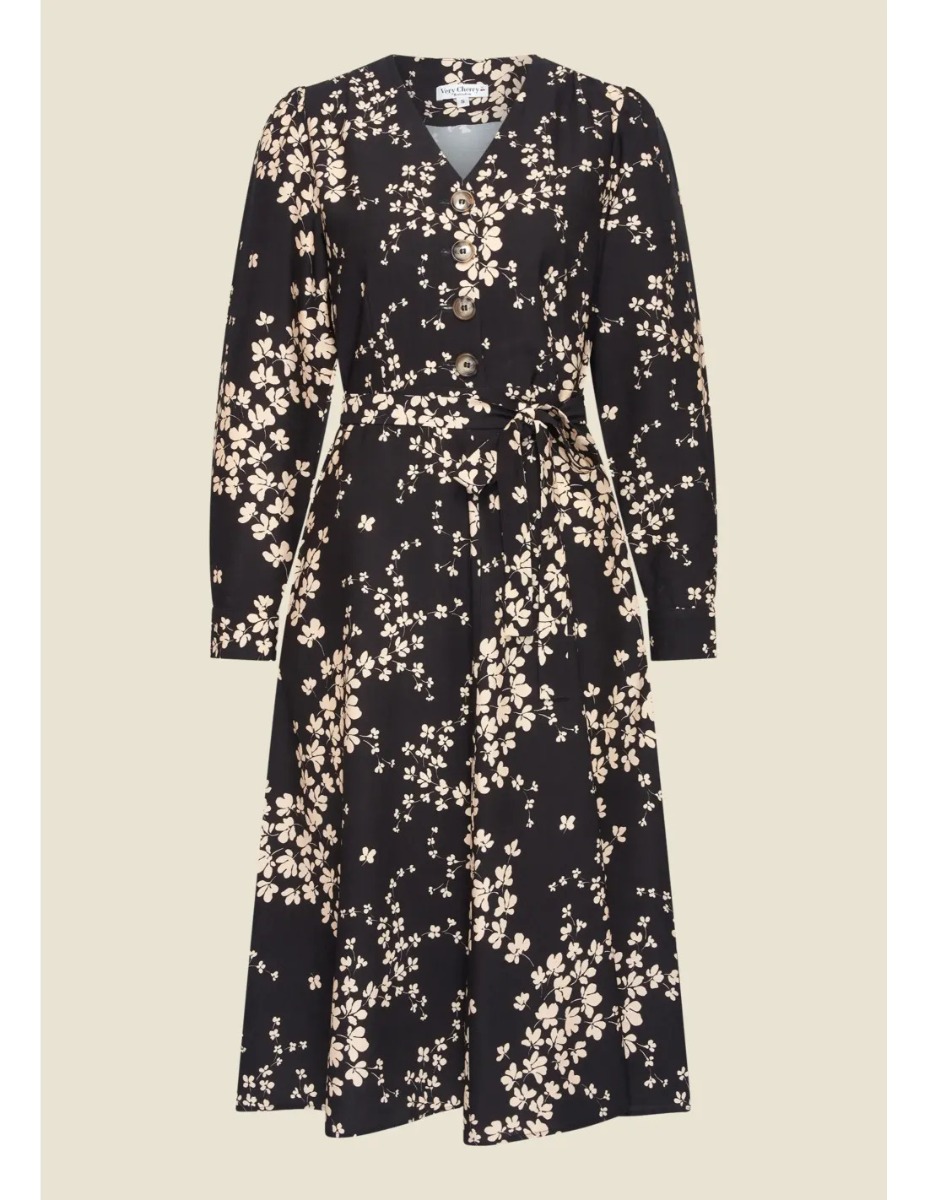 Magnolia Kleedje Noirette Crepe Zwart