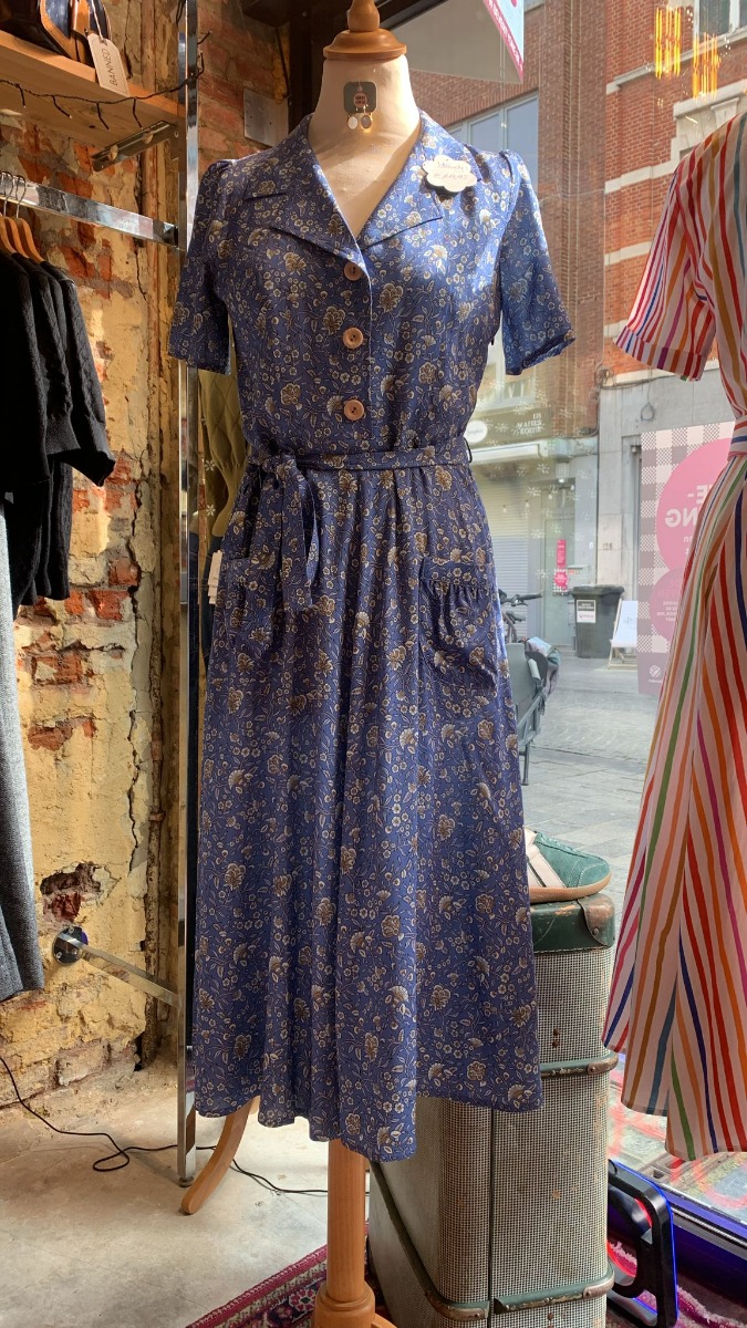 Revers Kleedje Midi Antibes Blauw